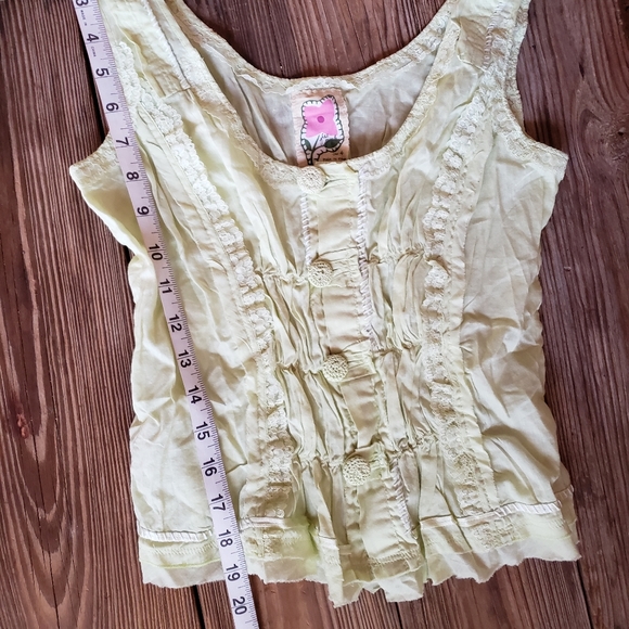 Free People Vintage Faded Green Lace Tank Cami - Picture 8 of 9
